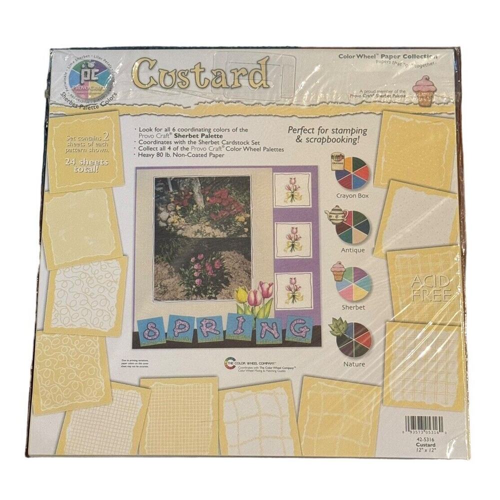 Color Wheel Paper‎ Collection Custard Sherbet Palette 12 X 12 Scrapbooking 24